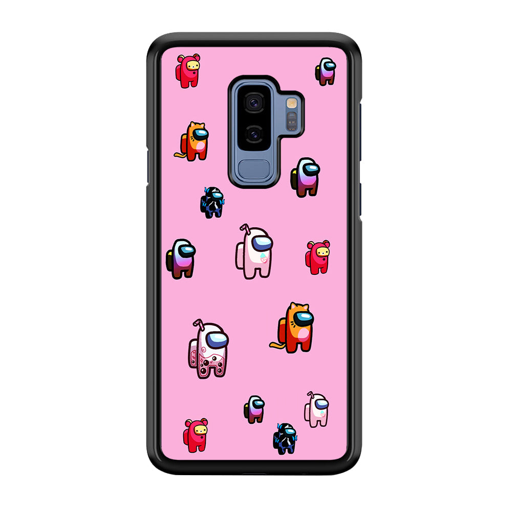 Among Us Cute Pink Samsung Galaxy S9 Plus Case-Phone Case-Tempered Glass Case-Altracase