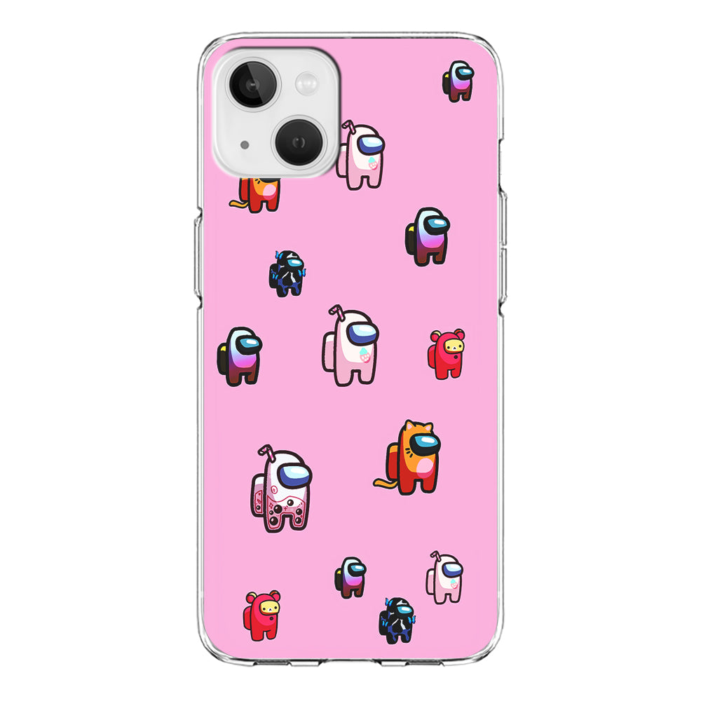 Among Us Cute Pink iPhone 15 Plus Case-Phone Case-Clear Soft Case-Altracase