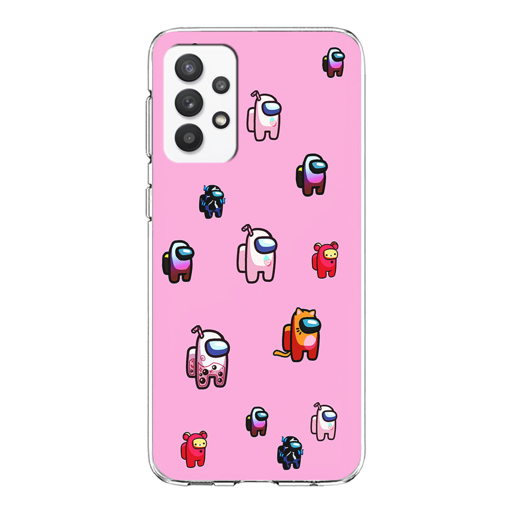 Among Us Cute Pink Samsung Galaxy A32 Case-Phone Case-Clear Soft Case-Altracase
