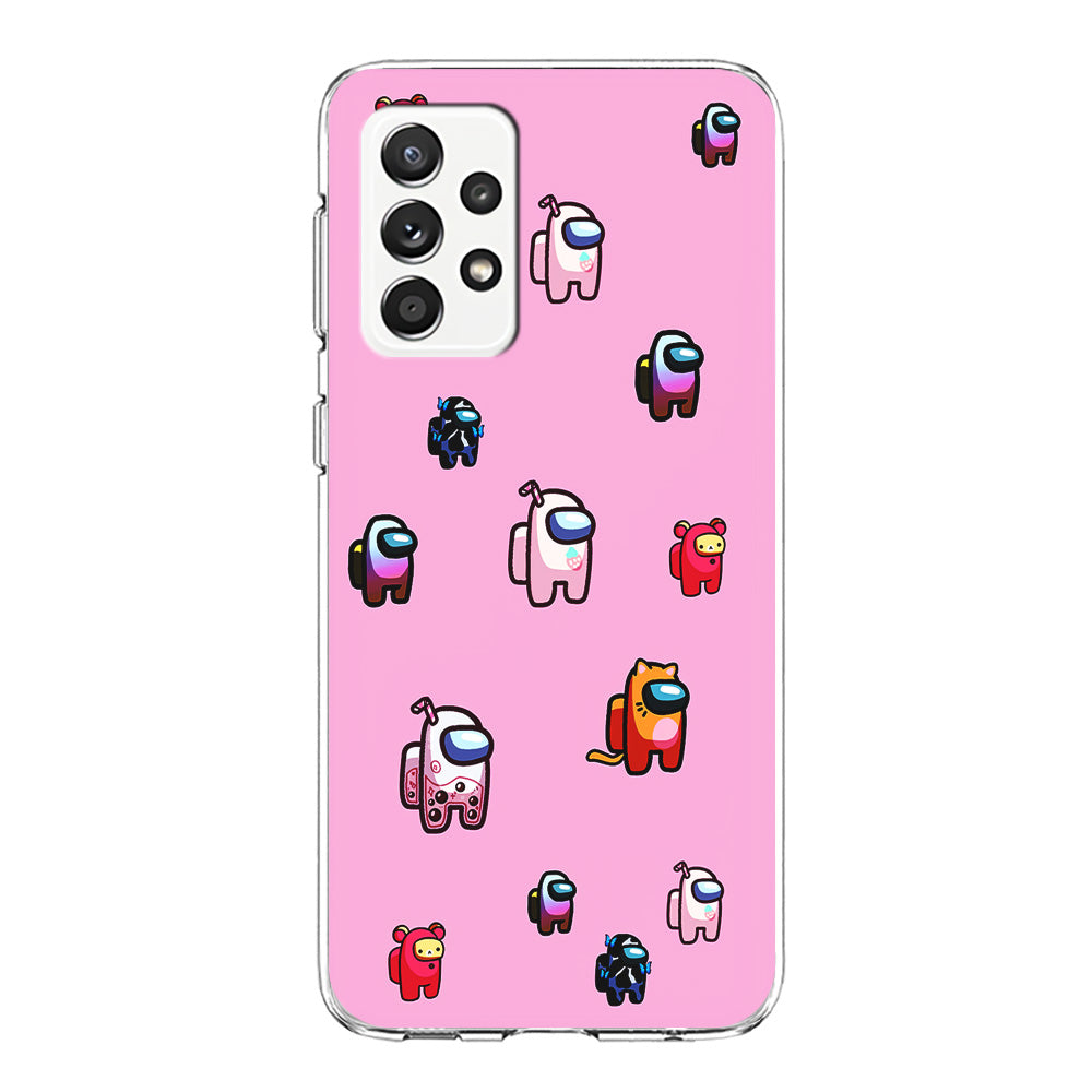 Among Us Cute Pink Samsung Galaxy A72 Case-Phone Case-Clear Soft Case-Altracase