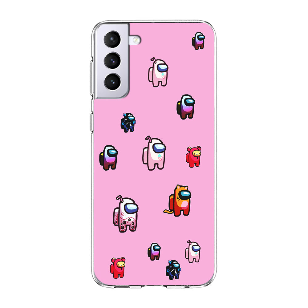 Among Us Cute Pink Samsung Galaxy S21 Plus Case-Phone Case-Clear Soft Case-Altracase