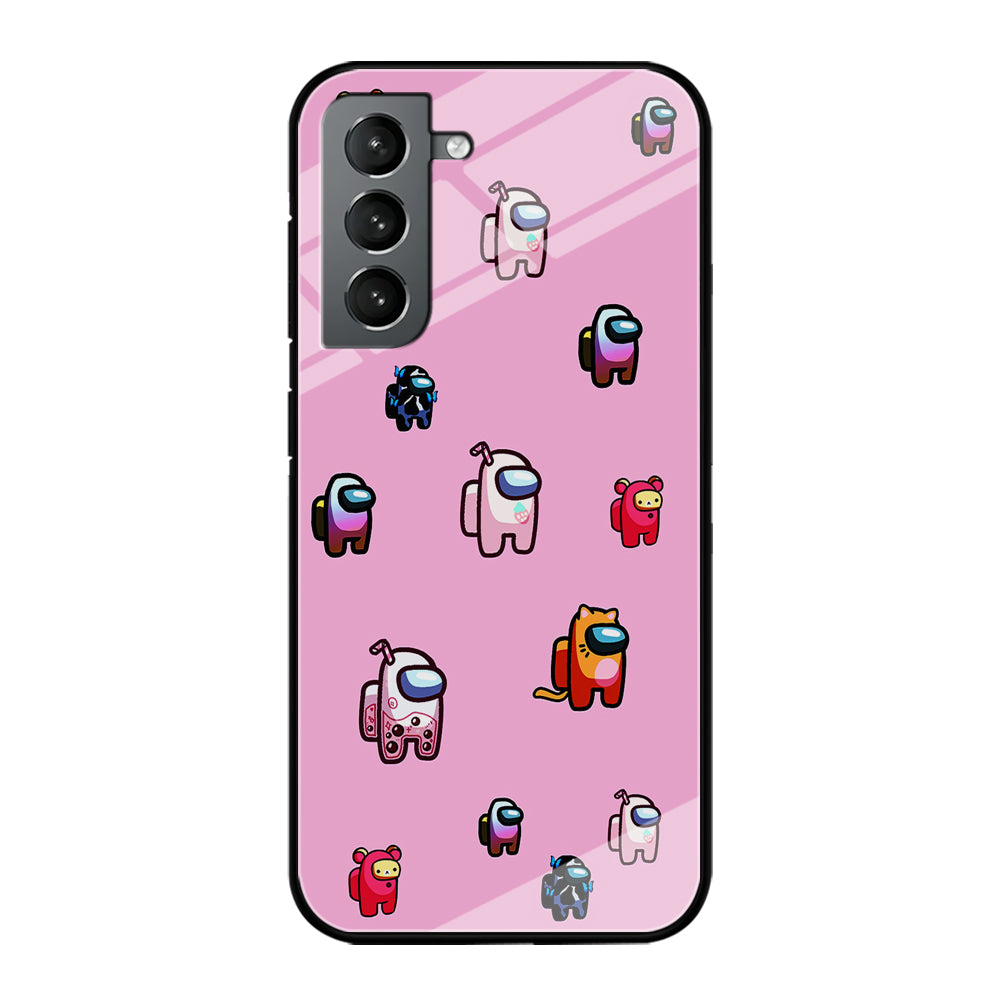 Among Us Cute Pink Samsung Galaxy S21 Plus Case-Phone Case-Tempered Glass Case-Altracase