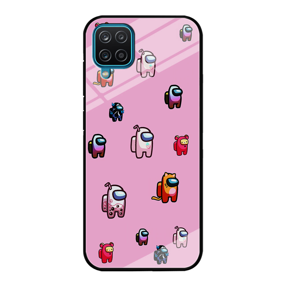 Among Us Cute Pink Samsung Galaxy A12 Case-Phone Case-Tempered Glass Case-Altracase