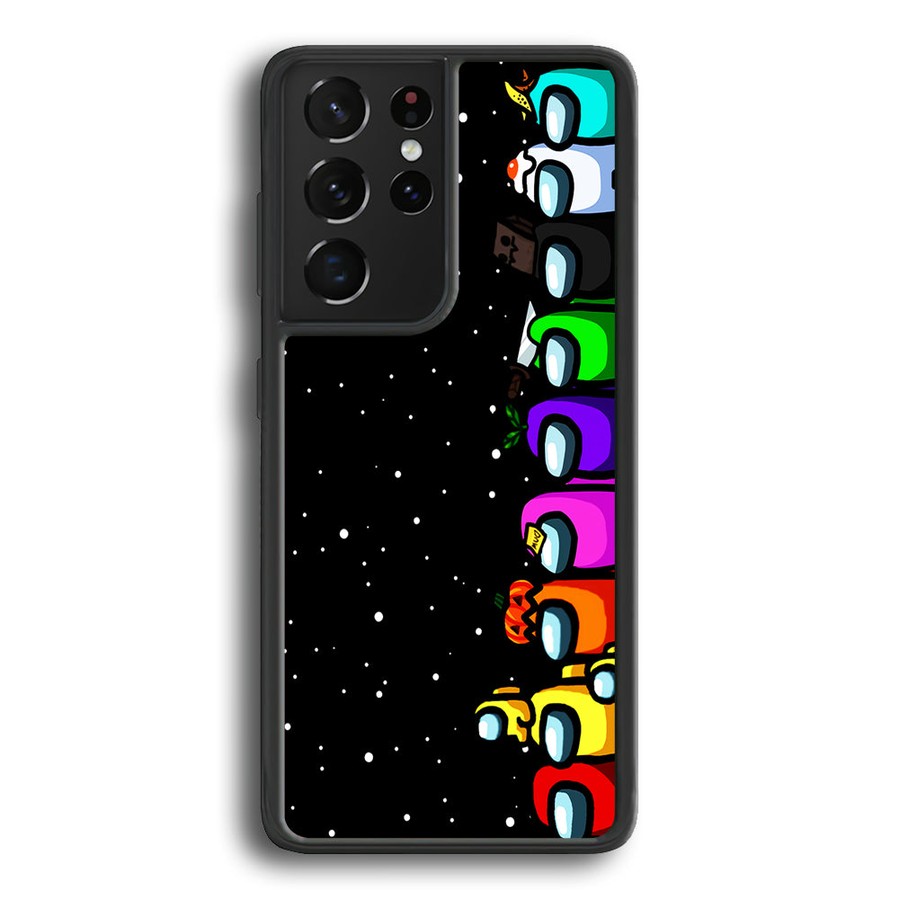 Among Us Galaxy Samsung Galaxy S21 Ultra Case-Phone Case-Rubber Black (2D Case)-Altracase