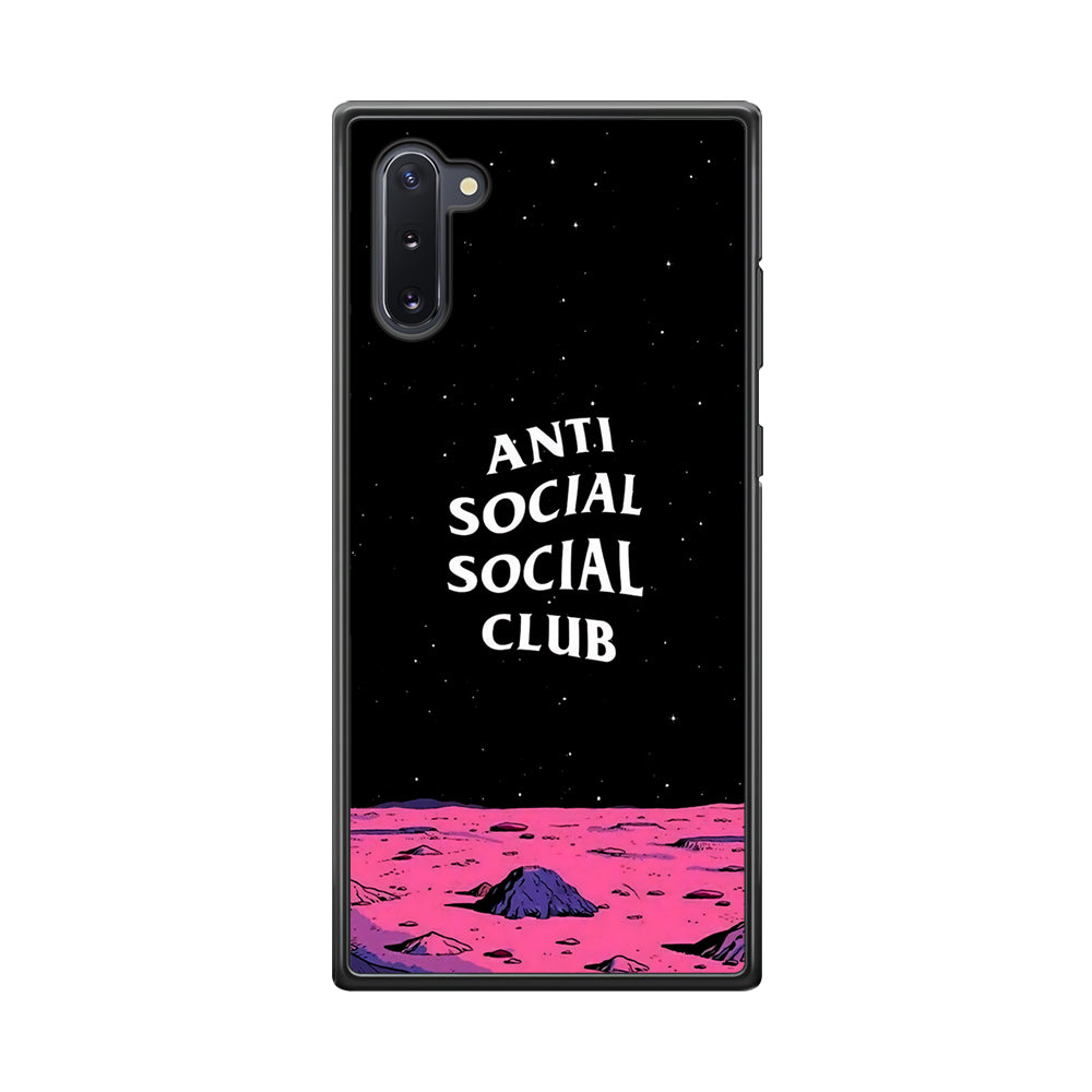 Anti Social Club Moon Samsung Galaxy Note 10 Case-Phone Case-Rubber Black (2D Case)-Altracase