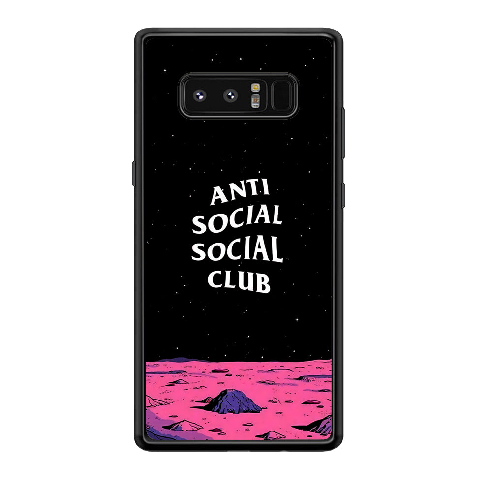 Anti Social Club Moon Samsung Galaxy Note 8 Case-Phone Case-Rubber Black (2D Case)-Altracase