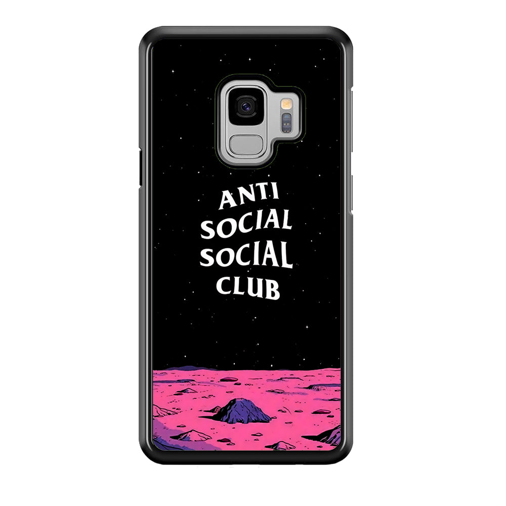 Anti Social Club Moon Samsung Galaxy S9 Case-Phone Case-Rubber Black (2D Case)-Altracase