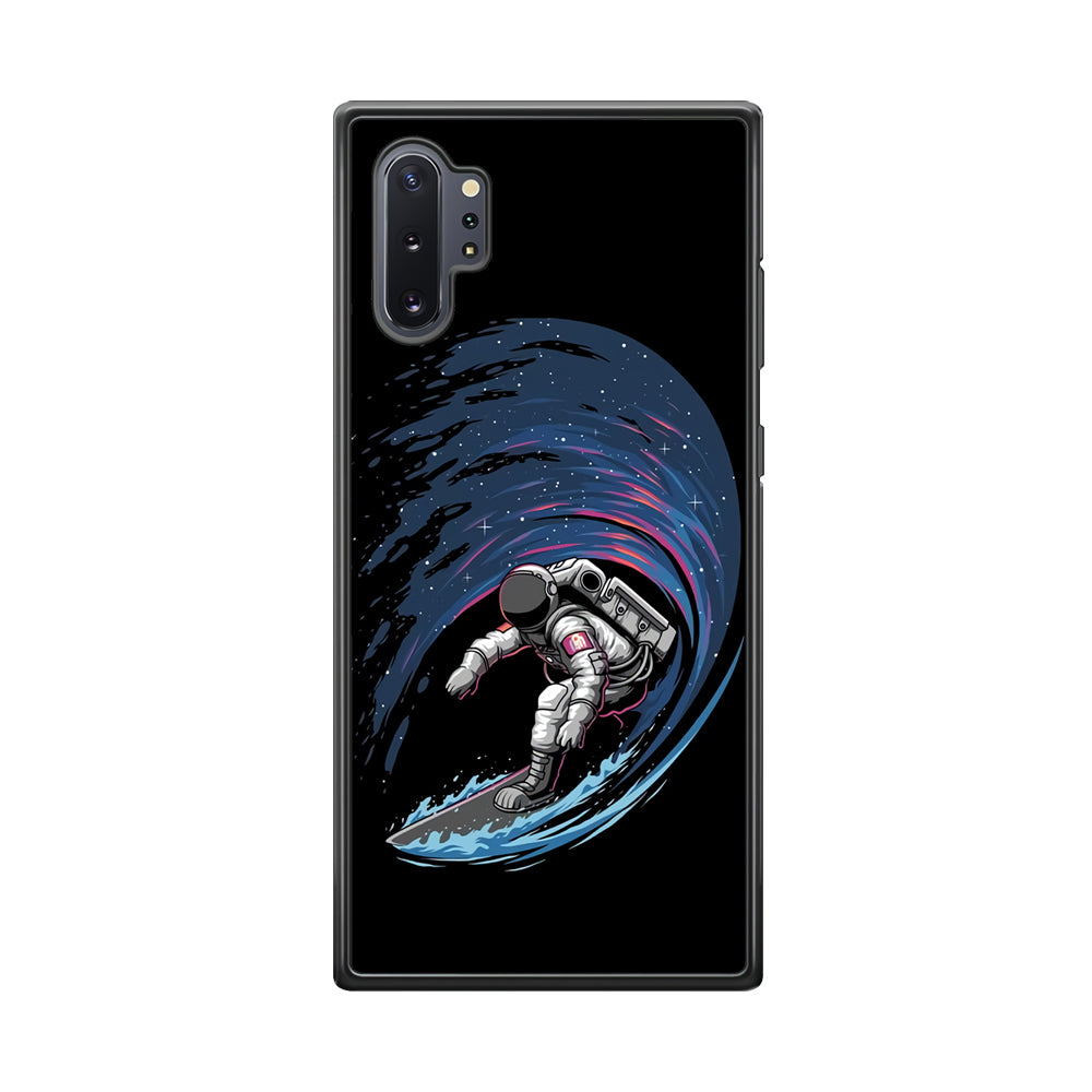 Astronaut Surfing The Sky Samsung Galaxy Note 10 Plus Case-Phone Case-Rubber Black (2D Case)-Altracase