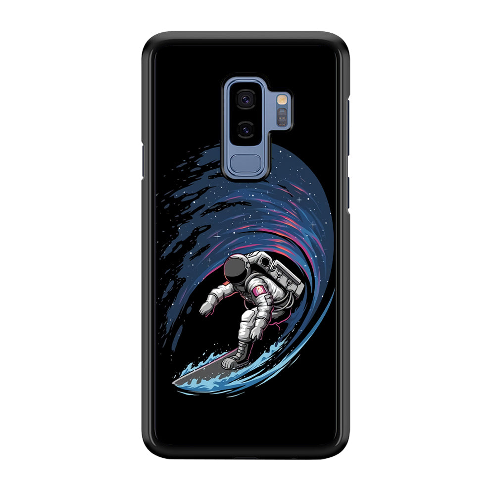 Astronaut Surfing The Sky Samsung Galaxy S9 Plus Case-Phone Case-Rubber Black (2D Case)-Altracase