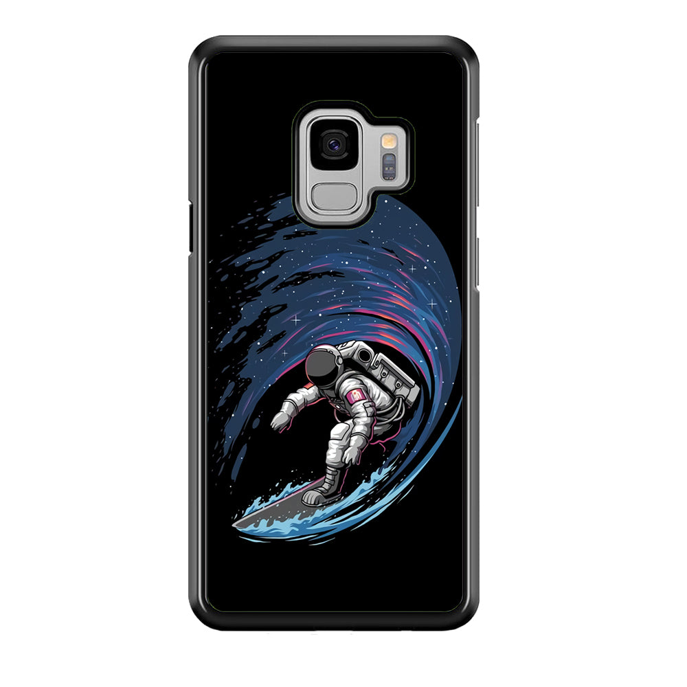 Astronaut Surfing The Sky Samsung Galaxy S9 Case-Phone Case-Rubber Black (2D Case)-Altracase