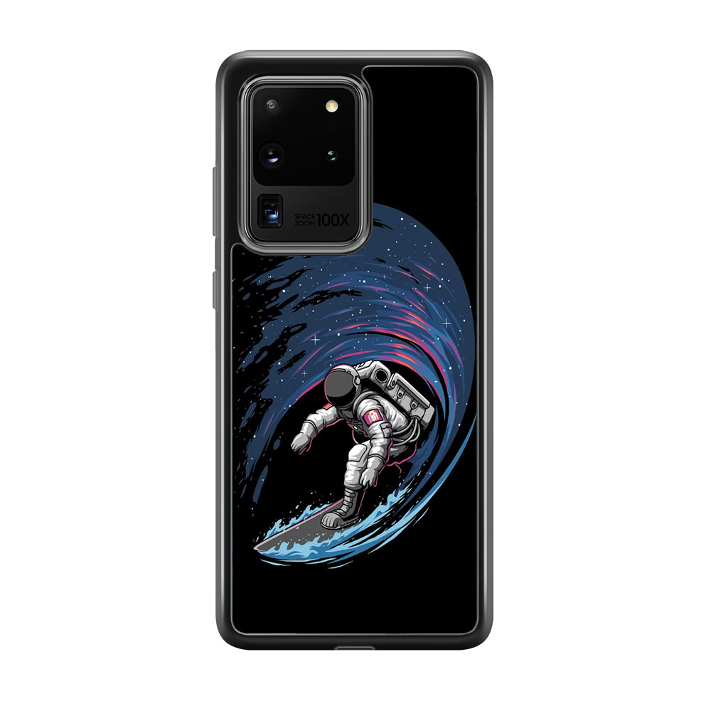 Astronaut Surfing The Sky Samsung Galaxy S20 Ultra Case-Phone Case-Rubber Black (2D Case)-Altracase