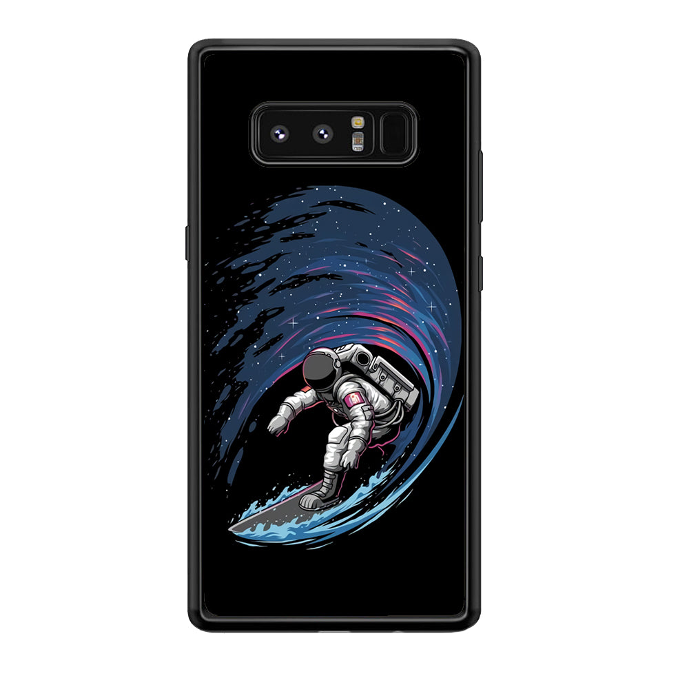 Astronaut Surfing The Sky Samsung Galaxy Note 8 Case-Phone Case-Rubber Black (2D Case)-Altracase