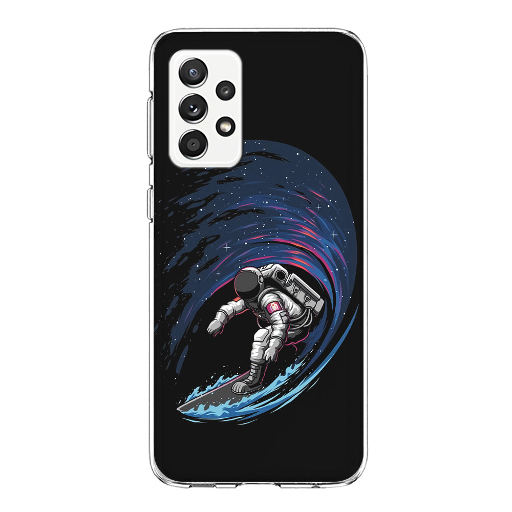 Astronaut Surfing The Sky Samsung Galaxy A72 Case-Phone Case-Clear Soft Case-Altracase