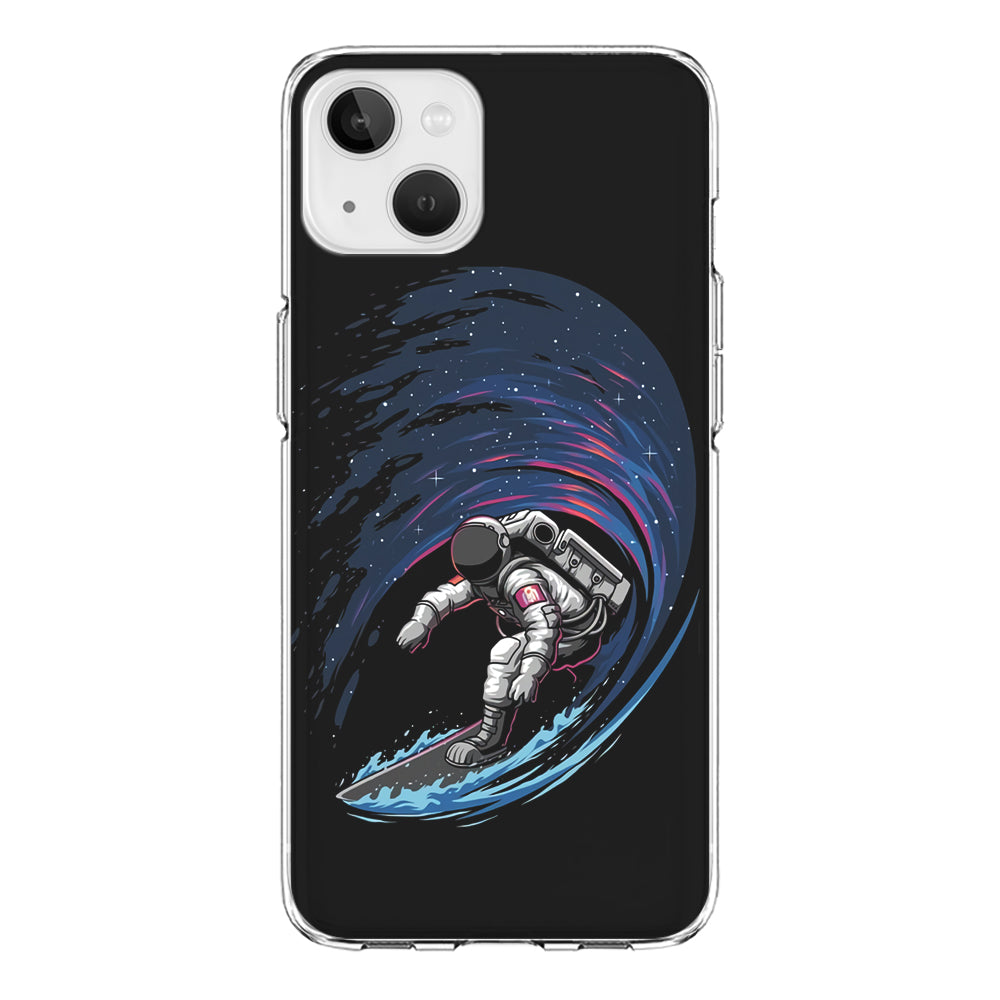 Astronaut Surfing The Sky iPhone 14 Case-Phone Case-Clear Soft Case-Altracase