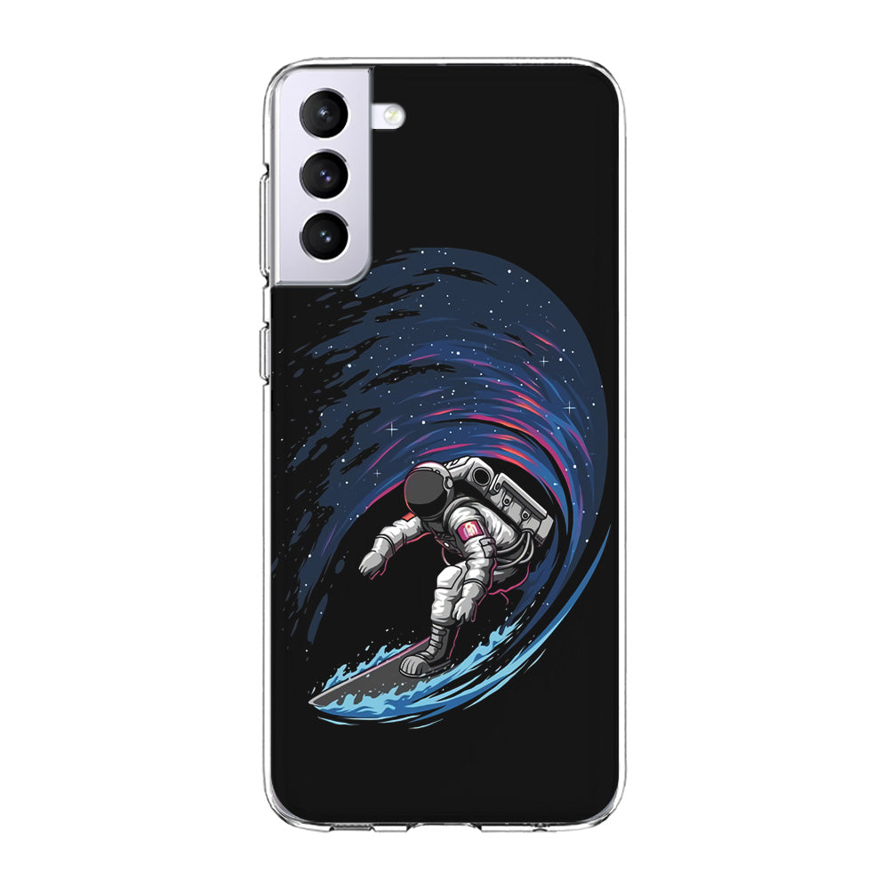 Astronaut Surfing The Sky Samsung Galaxy S22 Plus Case-Phone Case-Clear Soft Case-Altracase