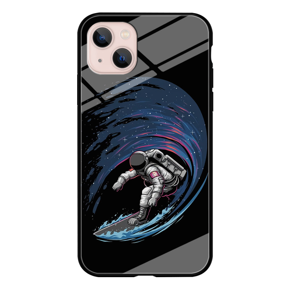 Astronaut Surfing The Sky iPhone 15 Plus Case-Phone Case-Tempered Glass Case-Altracase