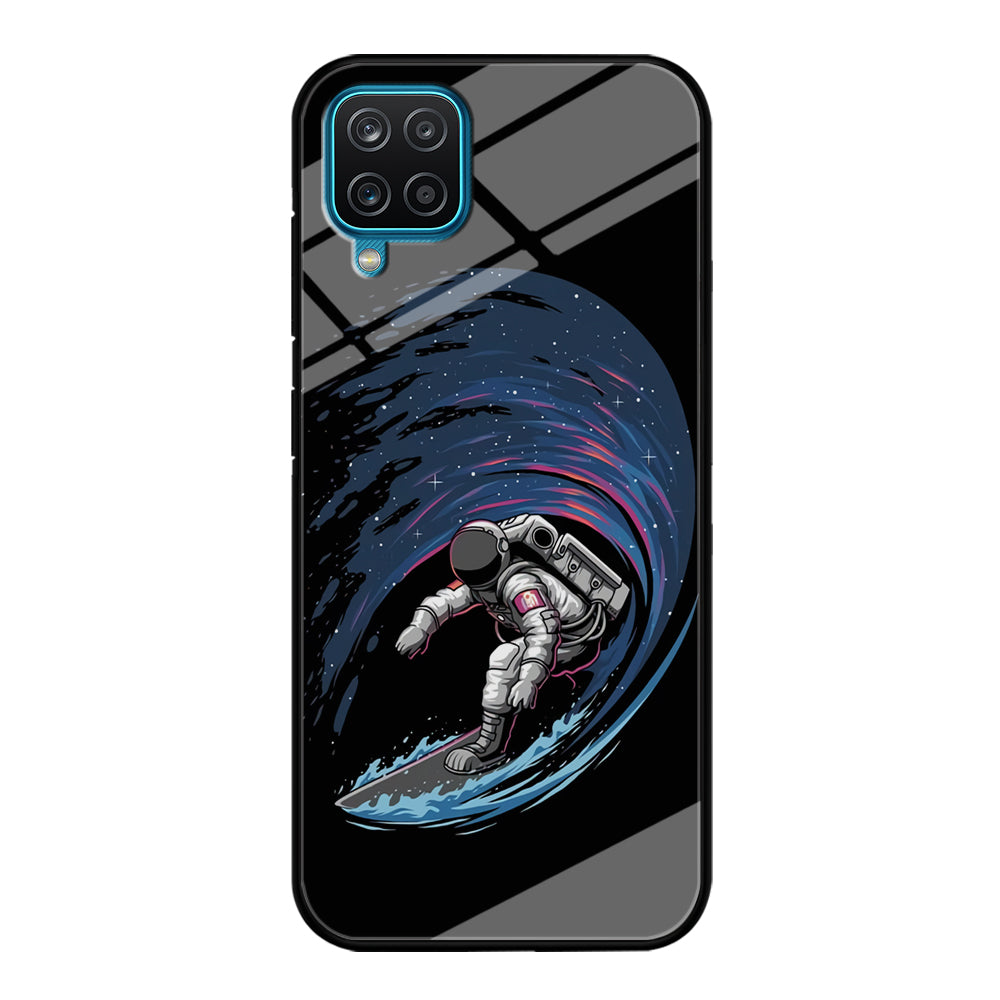 Astronaut Surfing The Sky Samsung Galaxy A12 Case-Phone Case-Tempered Glass Case-Altracase
