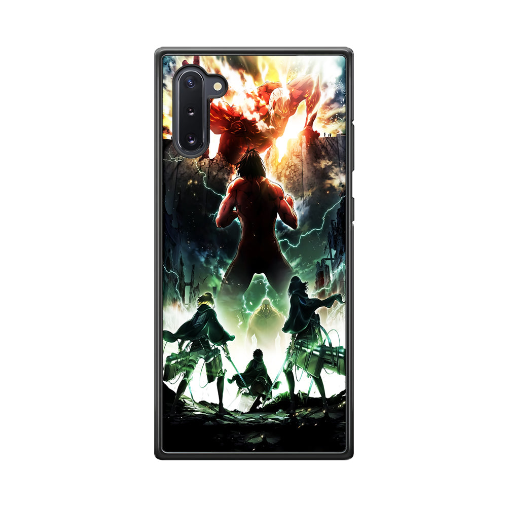 Attack On Titan Broken Wall Samsung Galaxy Note 10 Case-Phone Case-Rubber Black (2D Case)-Altracase