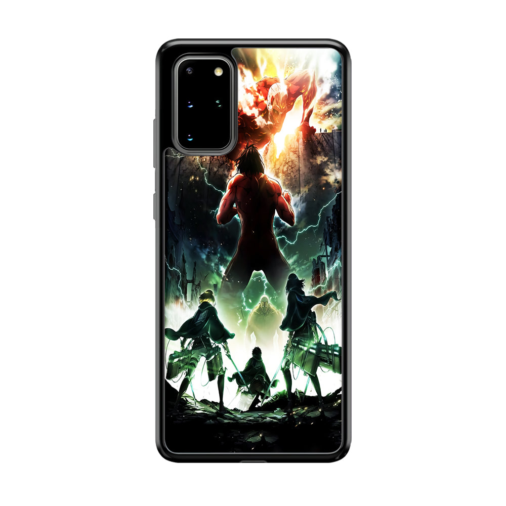 Attack On Titan Broken Wall Samsung Galaxy S20 Plus Case-Phone Case-Rubber Black (2D Case)-Altracase