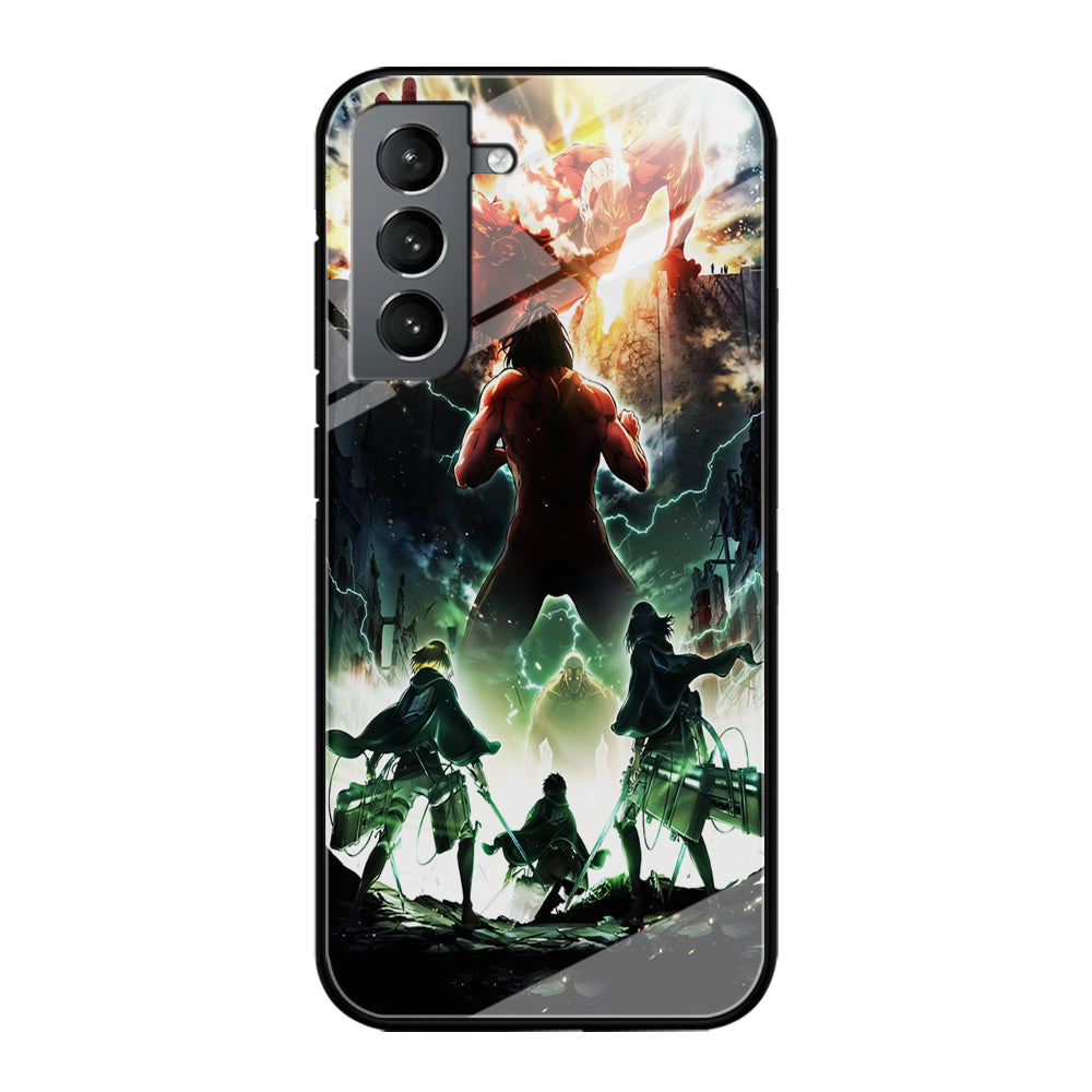 Attack On Titan Broken Wall Samsung Galaxy S24 Case-Phone Case-Tempered Glass Case-Altracase
