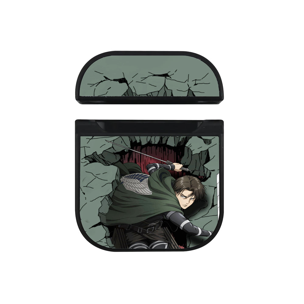 Attack on Titan Captain Levi Hard Plastic Case Cover For Apple Airpods-AirPod Case-Black-Altracase