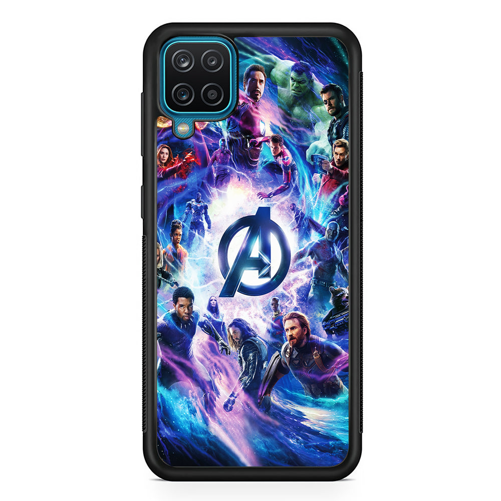 Avengers All Heroes Samsung Galaxy A12 Case-Phone Case-Rubber Black (2D Case)-Altracase