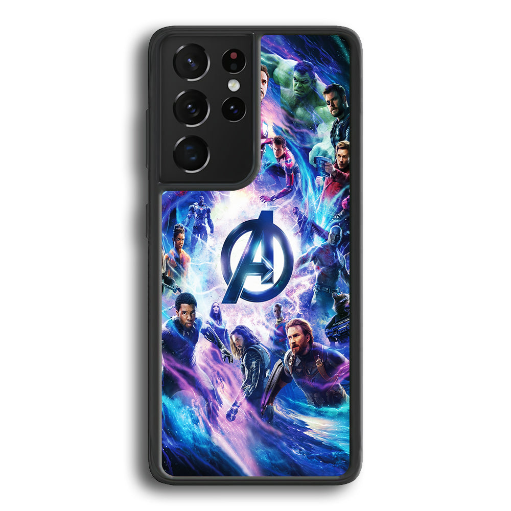 Avengers All Heroes Samsung Galaxy S23 Ultra Case-Phone Case-Rubber Black (2D Case)-Altracase