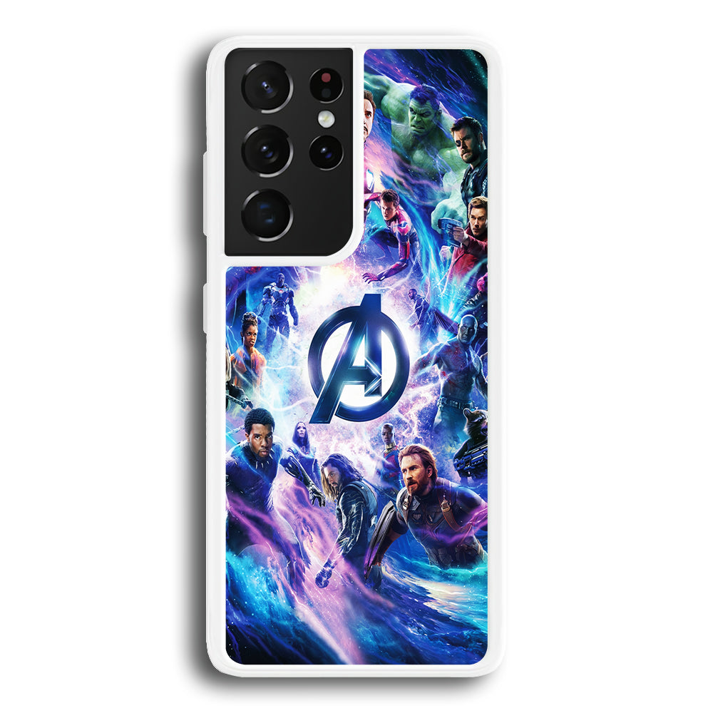 Avengers All Heroes Samsung Galaxy S23 Ultra Case-Phone Case-Rubber White (2D Case)-Altracase