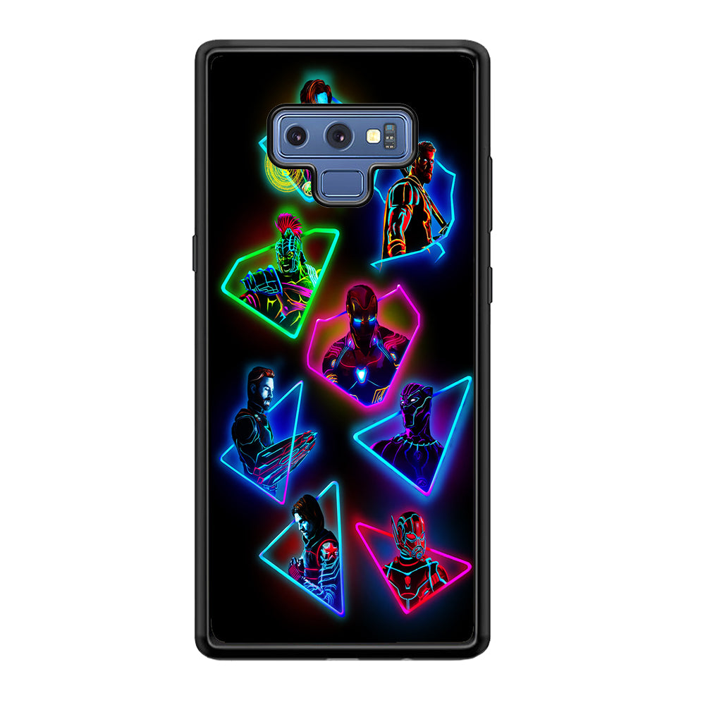 Avengers Glow Neon Samsung Galaxy Note 9 Case-Phone Case-Rubber Black (2D Case)-Altracase