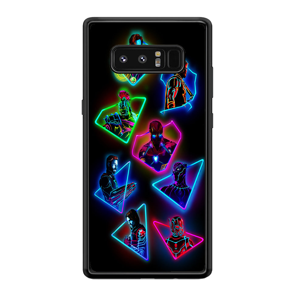 Avengers Glow Neon Samsung Galaxy Note 8 Case-Phone Case-Rubber Black (2D Case)-Altracase