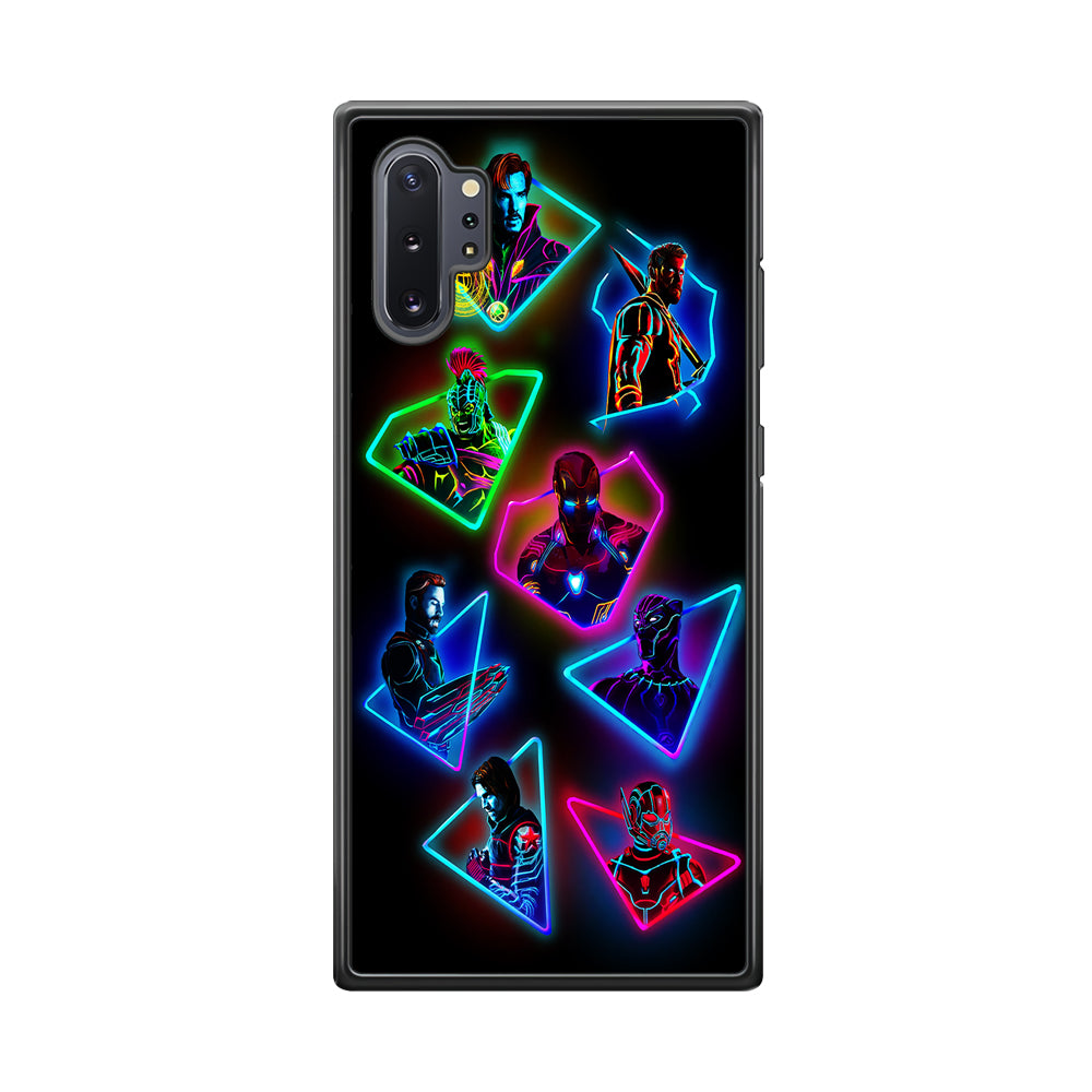 Avengers Glow Neon Samsung Galaxy Note 10 Plus Case-Phone Case-Rubber Black (2D Case)-Altracase