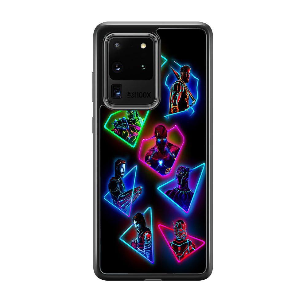 Avengers Glow Neon Samsung Galaxy S20 Ultra Case-Phone Case-Rubber Black (2D Case)-Altracase