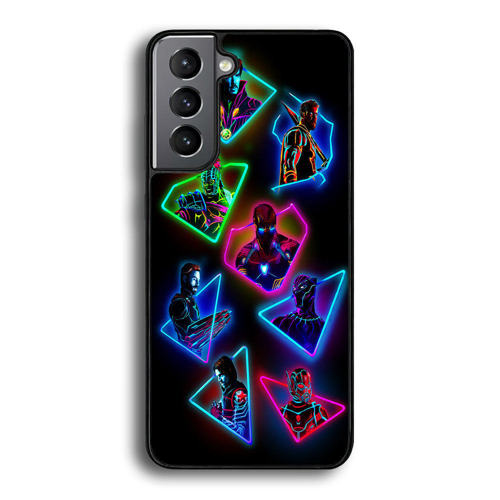 Avengers Glow Neon Samsung Galaxy S23 Case-Phone Case-Rubber Black (2D Case)-Altracase