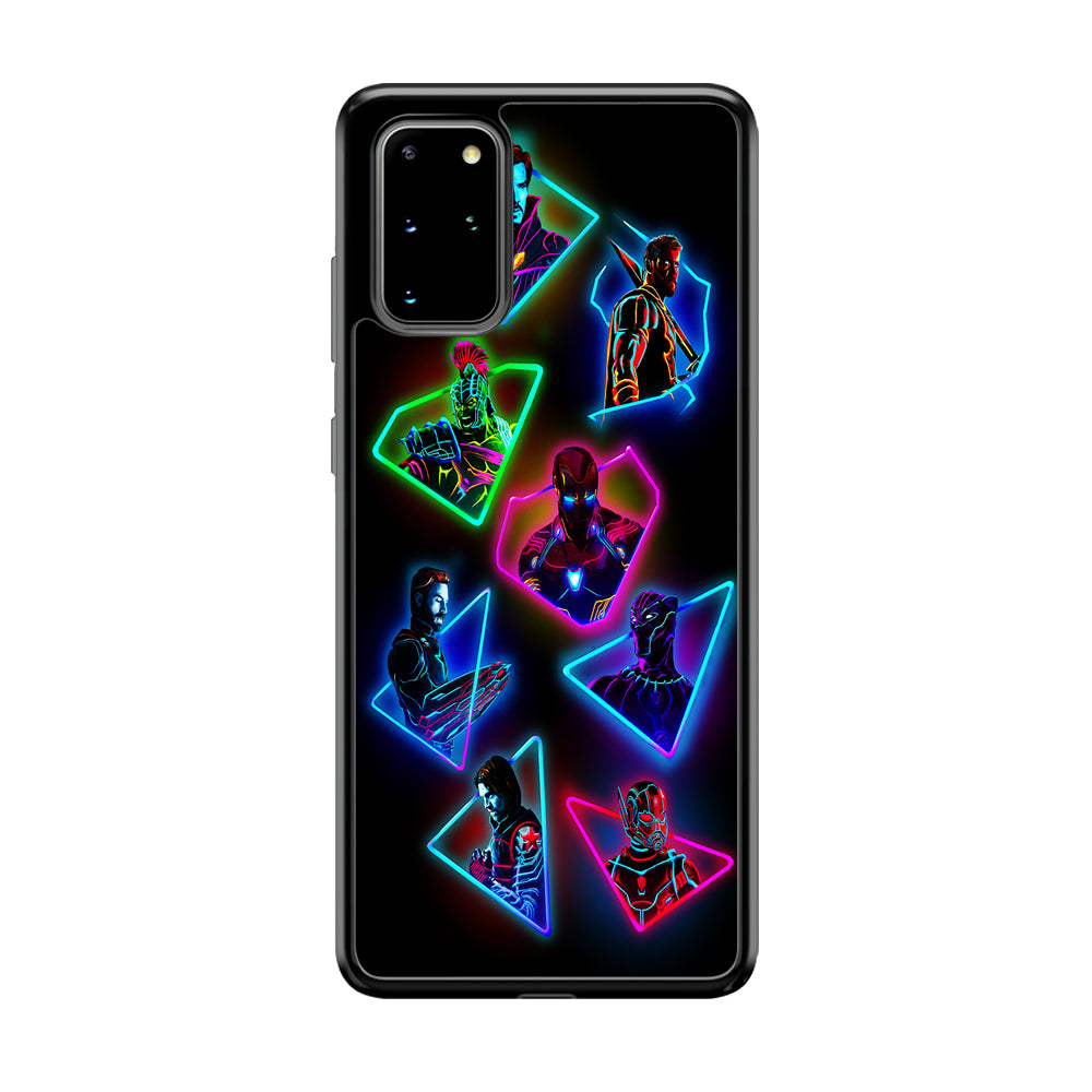 Avengers Glow Neon Samsung Galaxy S20 Plus Case-Phone Case-Rubber Black (2D Case)-Altracase