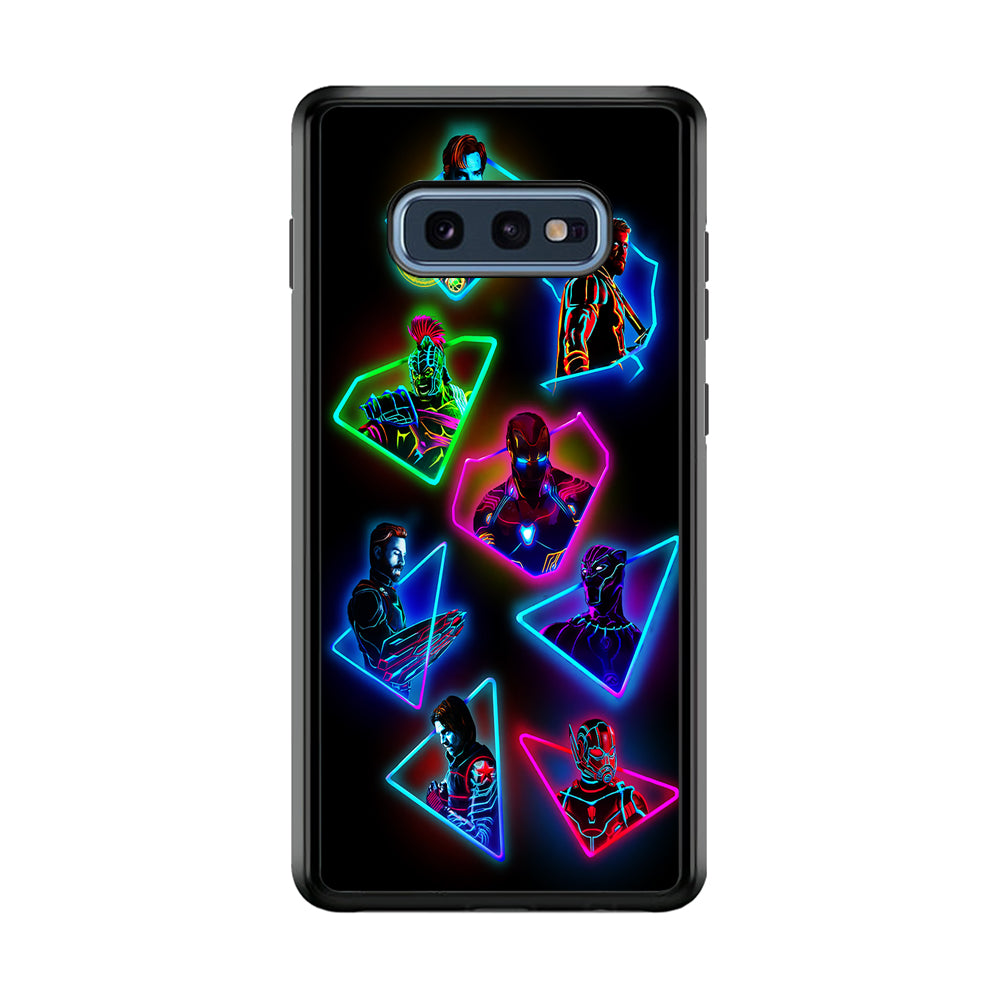 Avengers Glow Neon Samsung Galaxy S10E Case-Phone Case-Rubber Black (2D Case)-Altracase