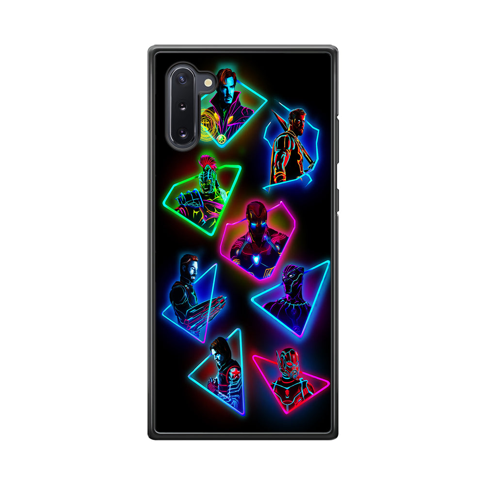 Avengers Glow Neon Samsung Galaxy Note 10 Case-Phone Case-Rubber Black (2D Case)-Altracase