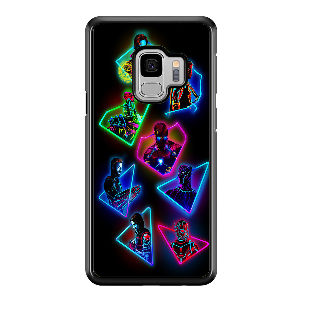 Avengers Glow Neon Samsung Galaxy S9 Case-Phone Case-Rubber Black (2D Case)-Altracase