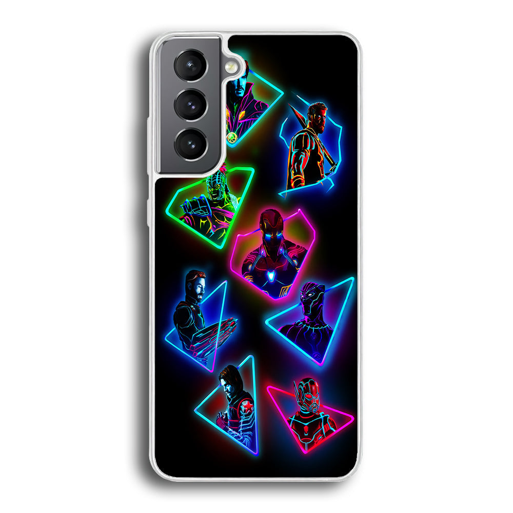 Avengers Glow Neon Samsung Galaxy S22 Case-Phone Case-Rubber White (2D Case)-Altracase
