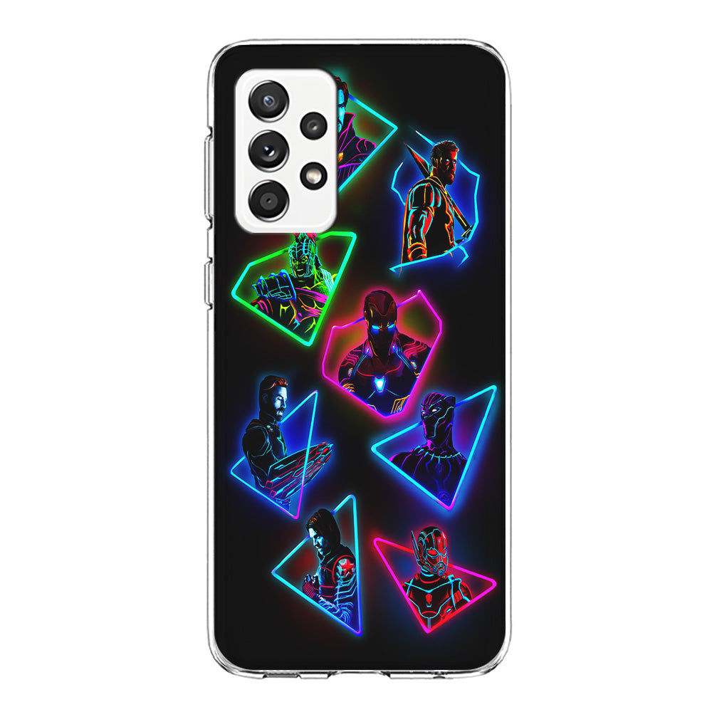 Avengers Glow Neon Samsung Galaxy A72 Case-Phone Case-Clear Soft Case-Altracase