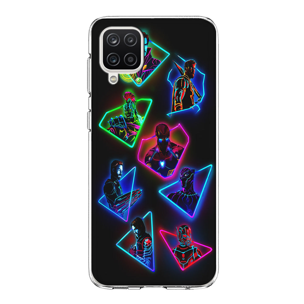 Avengers Glow Neon Samsung Galaxy A12 Case-Phone Case-Clear Soft Case-Altracase