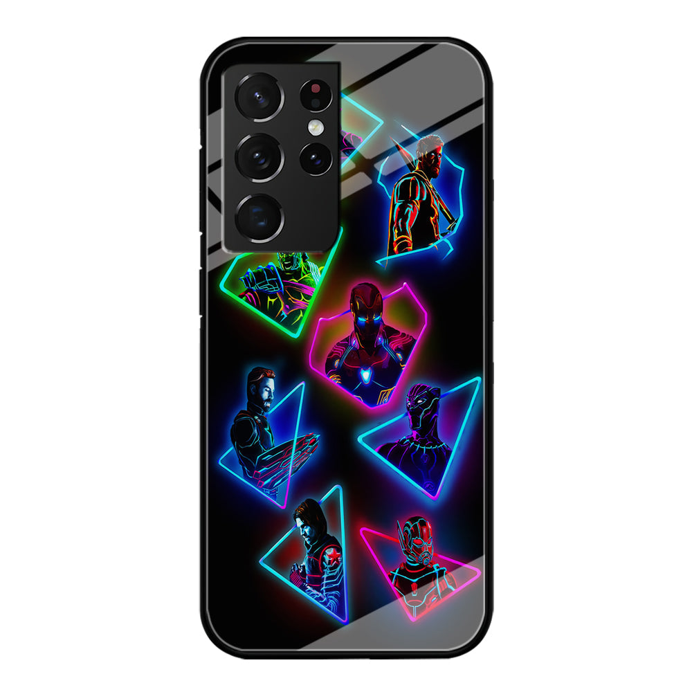 Avengers Glow Neon Samsung Galaxy S22 Ultra Case-Phone Case-Tempered Glass Case-Altracase