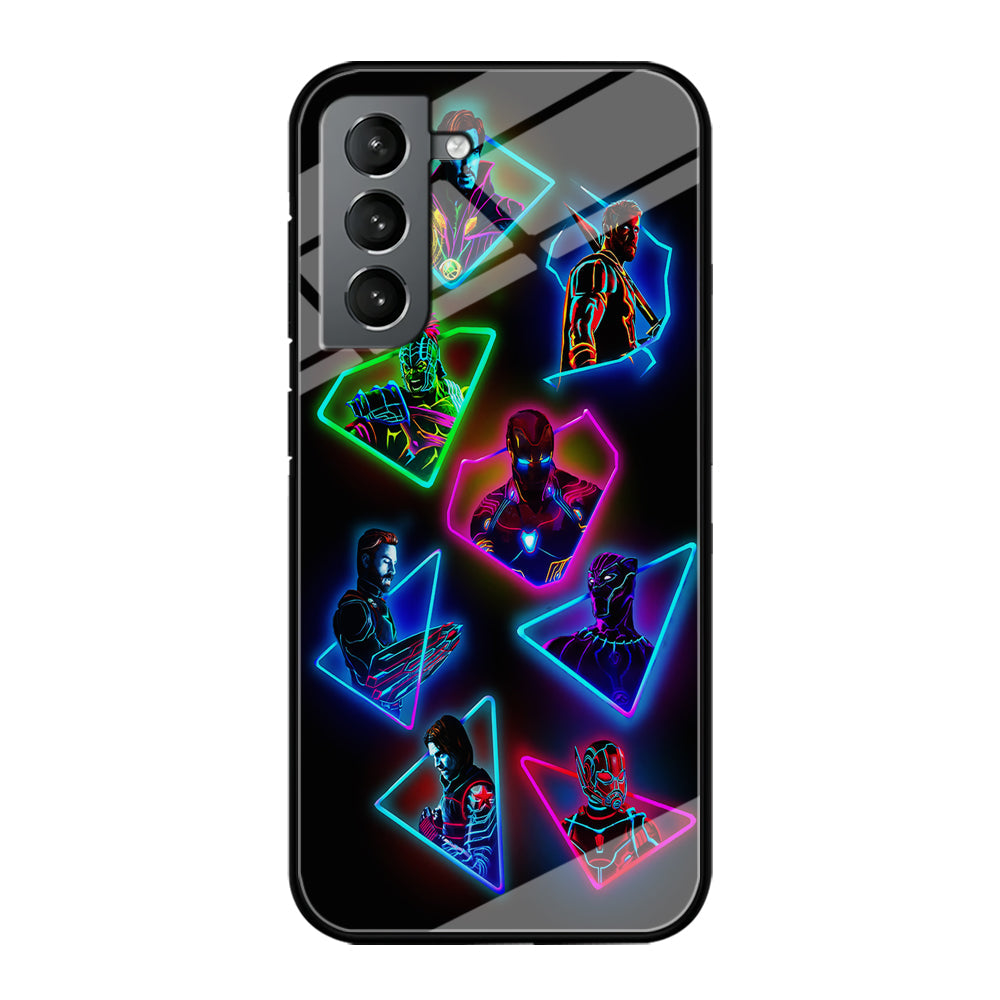 Avengers Glow Neon Samsung Galaxy S23 Plus Case-Phone Case-Tempered Glass Case-Altracase