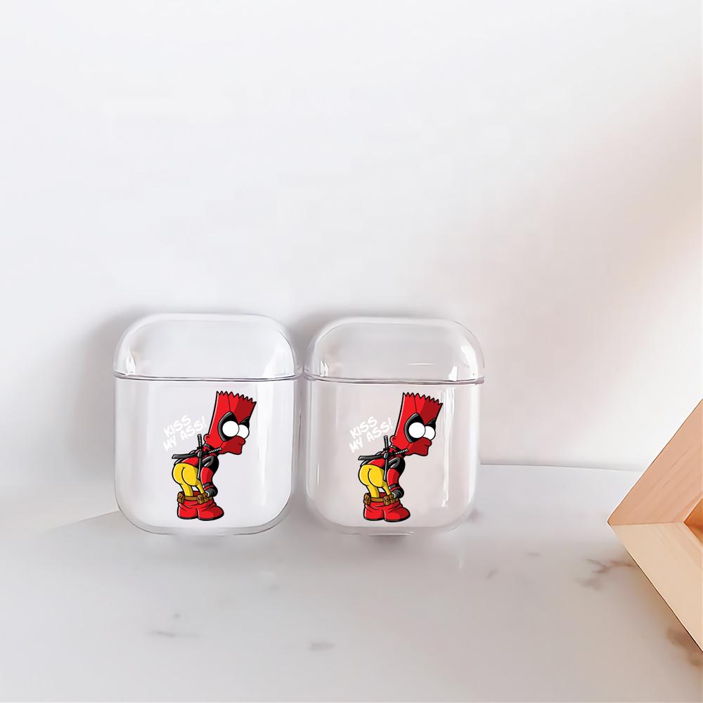 Bart Deadpool Costume Hard Plastic Protective Clear Case Cover For Apple Airpods-AirPod Case-Altracase