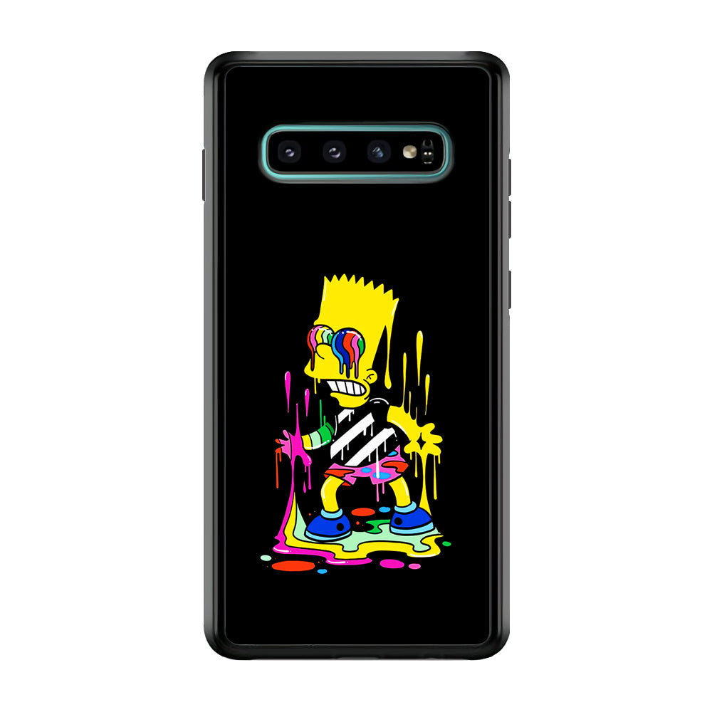 Bart Simpson Painting Samsung Galaxy S10 Case-Phone Case-Rubber Black (2D Case)-Altracase