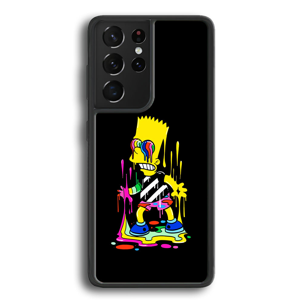 Bart Simpson Painting Samsung Galaxy S21 Ultra Case-Phone Case-Rubber Black (2D Case)-Altracase
