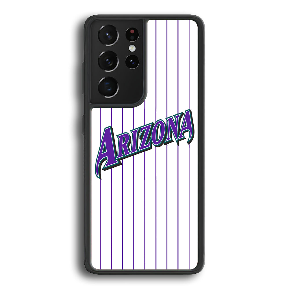 Baseball Arizona Diamondbacks MLB 001 Samsung Galaxy S21 Ultra Case-Phone Case-Rubber Black (2D Case)-Altracase