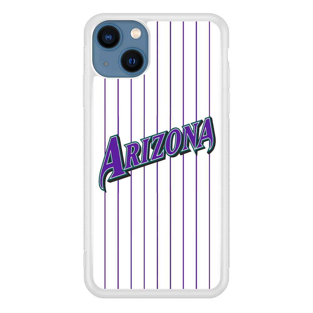 Baseball Arizona Diamondbacks MLB 001 iPhone 15 Plus Case-Phone Case-Rubber White (2D Case)-Altracase