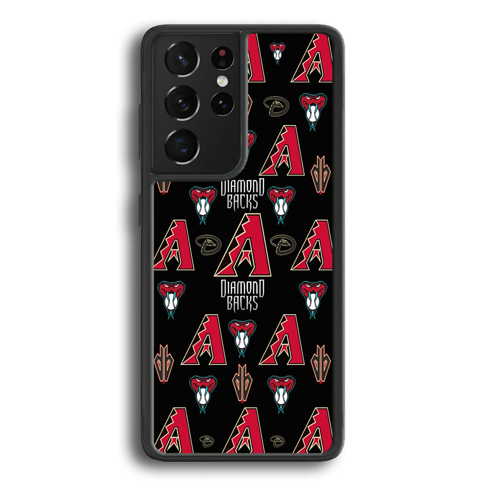 Baseball Arizona Diamondbacks MLB 002 Samsung Galaxy S21 Ultra Case-Phone Case-Rubber Black (2D Case)-Altracase