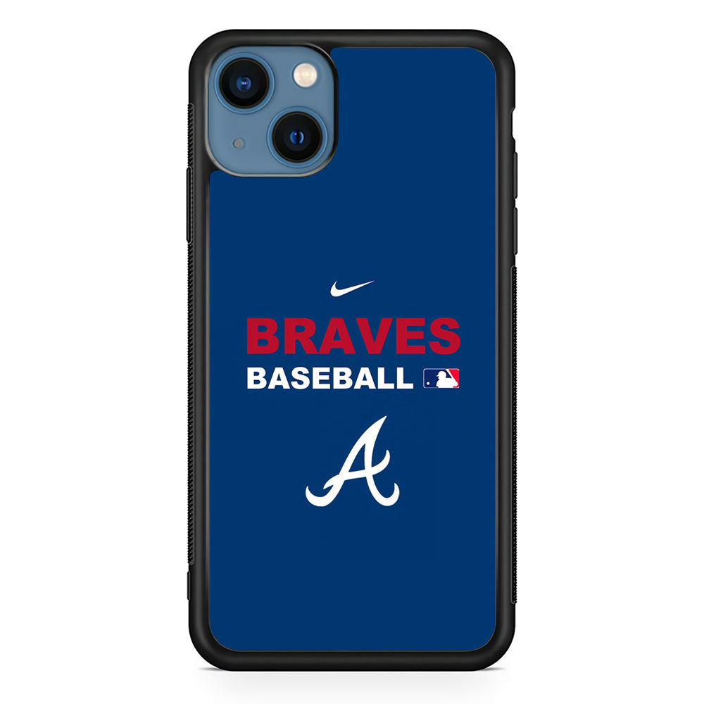 Baseball Atlanta Braves MLB 001 iPhone 15 Plus Case-Phone Case-Rubber Black (2D Case)-Altracase