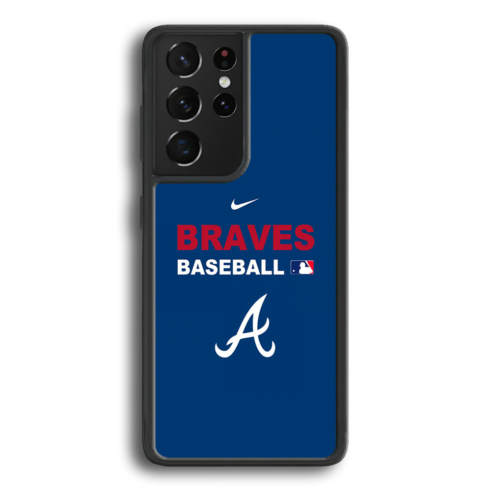 Baseball Atlanta Braves MLB 001 Samsung Galaxy S21 Ultra Case-Phone Case-Rubber Black (2D Case)-Altracase